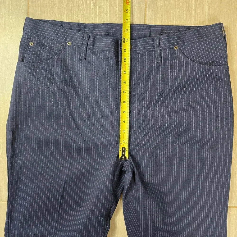 Vintage Wrangler Mens Blue Pinstriped Talon Pants Size 42 Regular NWOT